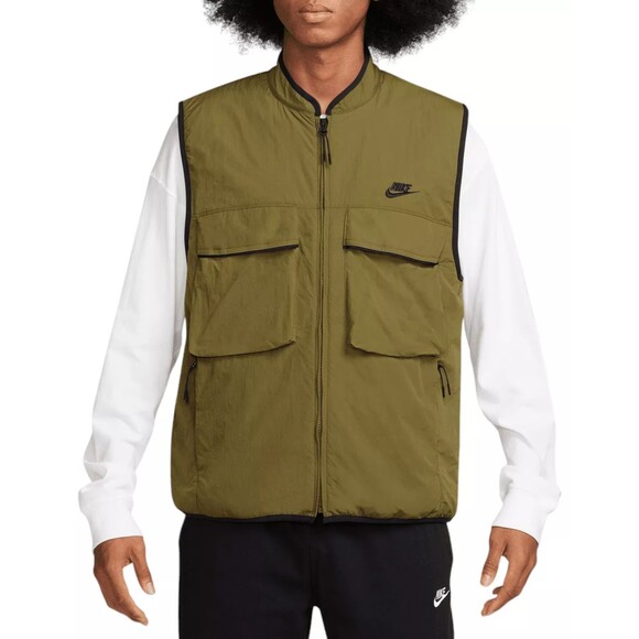 NEW NIKE FZ0748-307 TECH WOVEN GREEN POCKETS FZ UTILITY WIND VEST MEN'S LARGE - Picture 2 of 4
